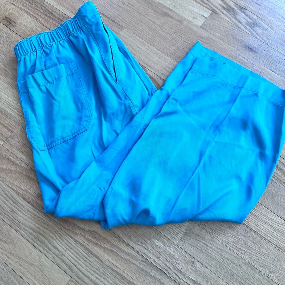 Ladies Size 14P "Gloria Vanderbilt" Teal Pants Wide Style GUC ❤️